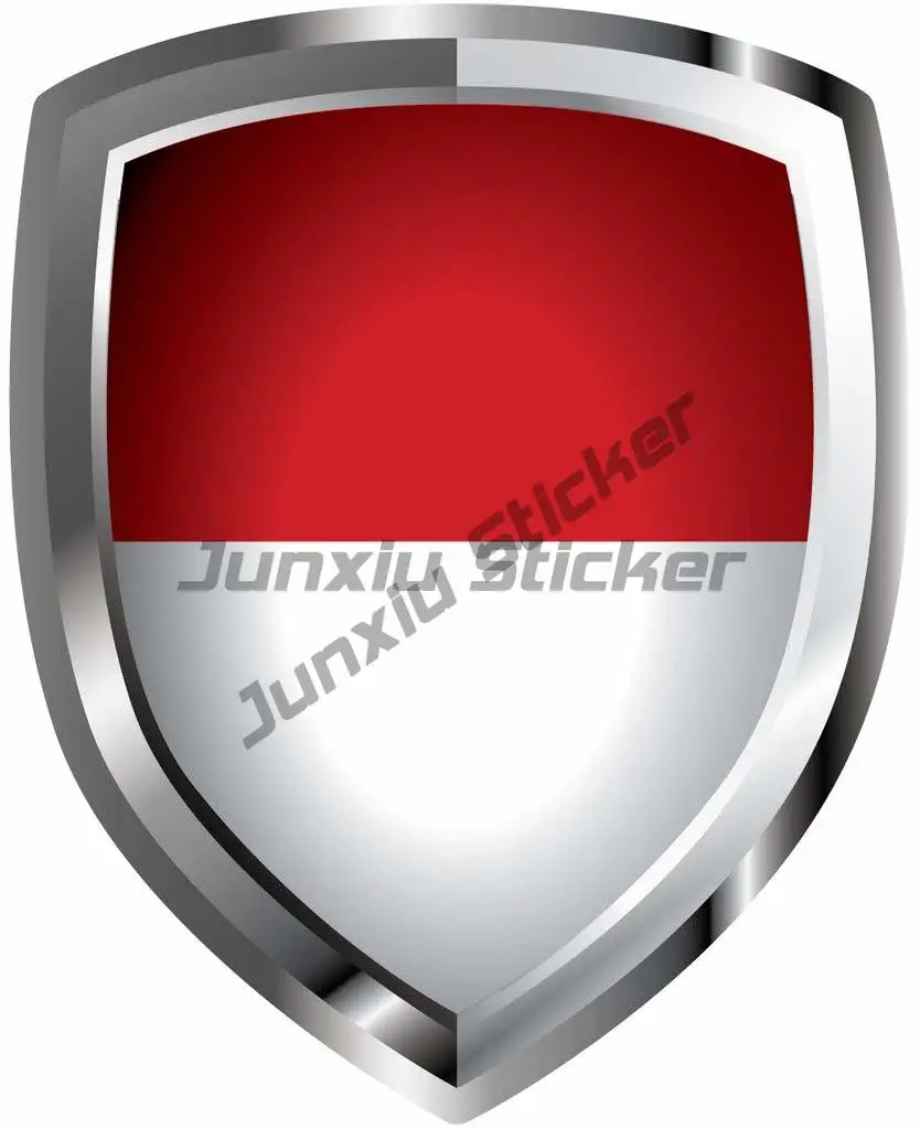 Monacan Coat of Arms and Flag Oval Sticker for Bumper, Laptop, and More