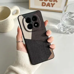 Vintage Wood Grain Pattern Black Soft Cover Phone Case for POCO M6 Plus 5G (198HA0601HSE)