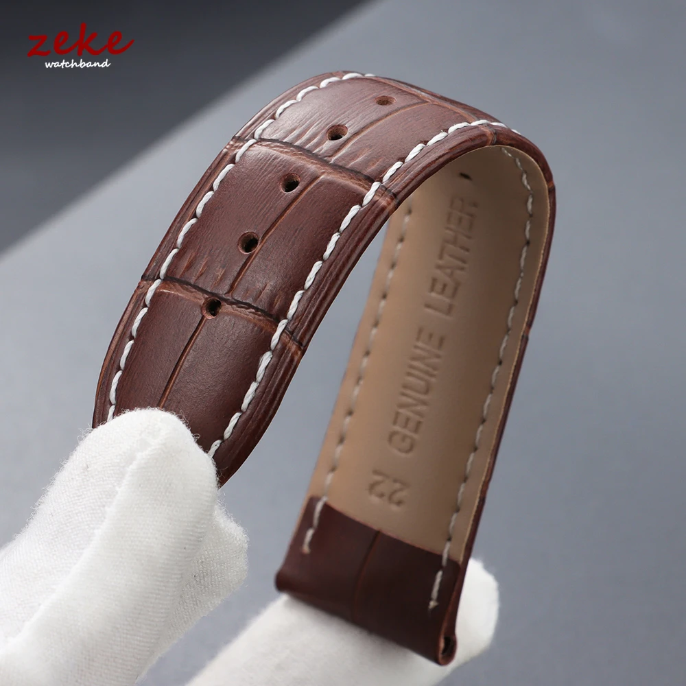 Premium Genuine Leather Watch Band with Wooden Box and Butterfly Clasp - Multiple Sizes Available