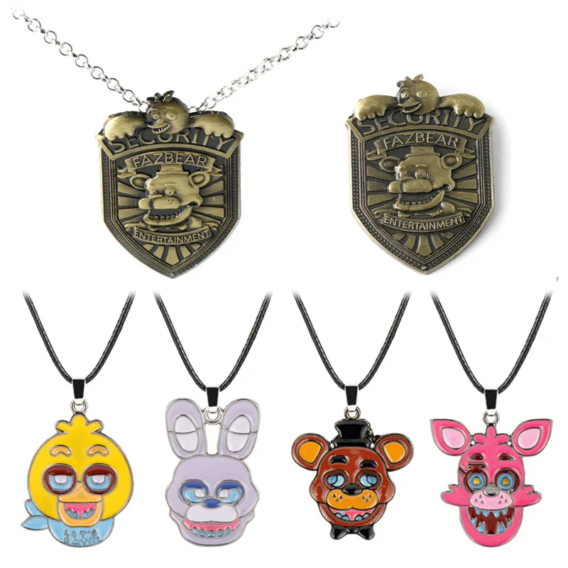 Ожерелье FNAF Freddy для женщин и мужчин, кулон с рисунком Бонни, Фокси, Чика, Детская бижутерия в подарок