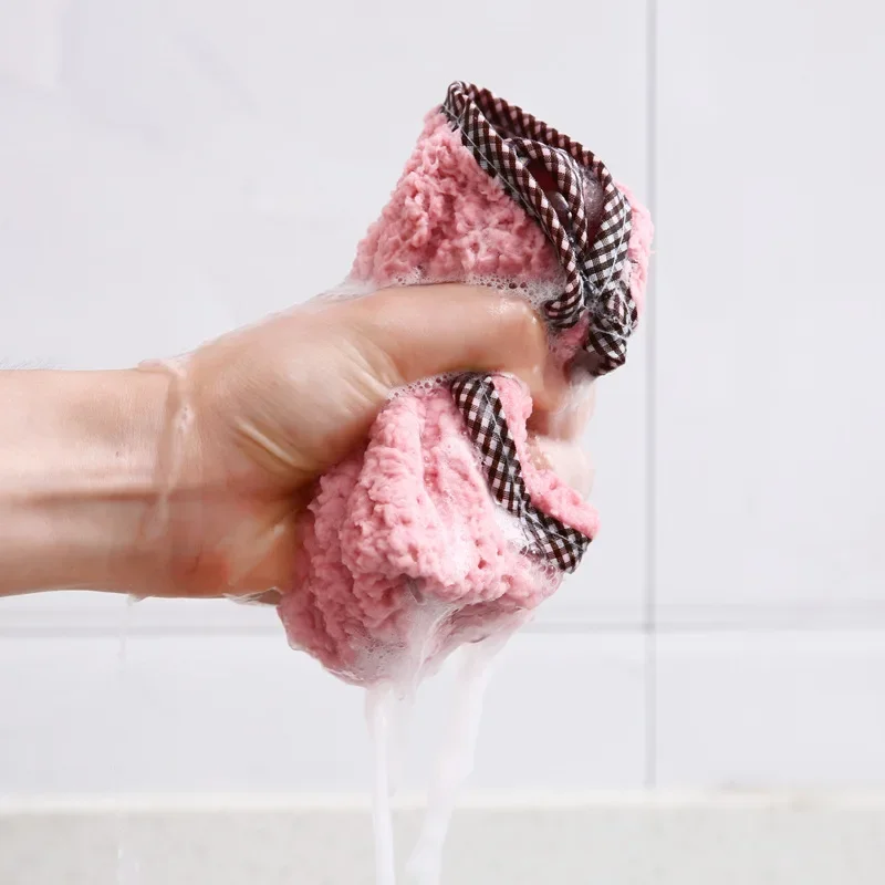 Microfiber Towel 1/5/10Pcs Kitchen Towels Hangable Cleaning Cloth for Tableware Dish Cloth Microfiber Absorbent Household Cleaning Towels