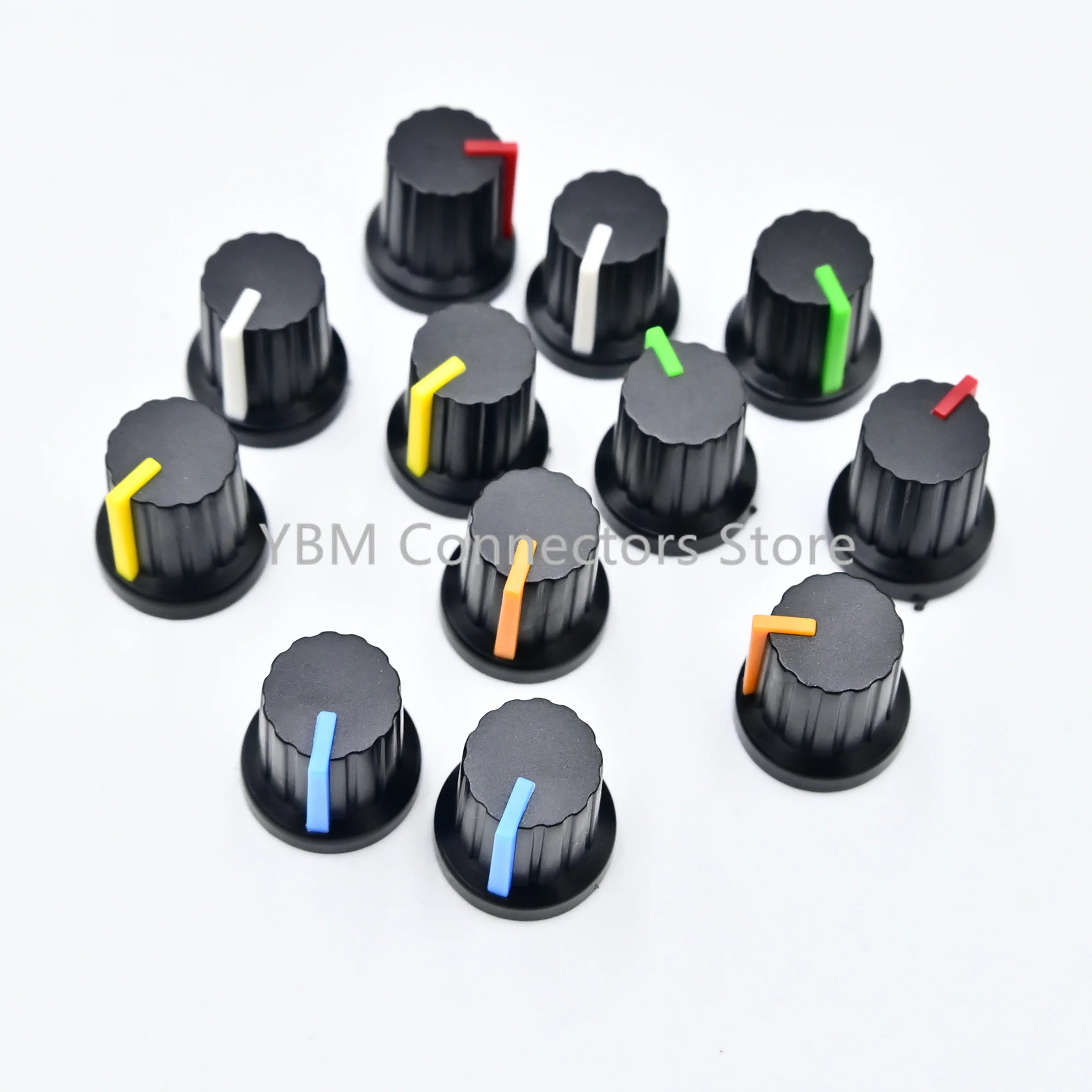 6mm Shaft Hole Dia Plastic Threaded Knurled Potentiometer Knobs Caps potentiometer knob cap plastic knob cap