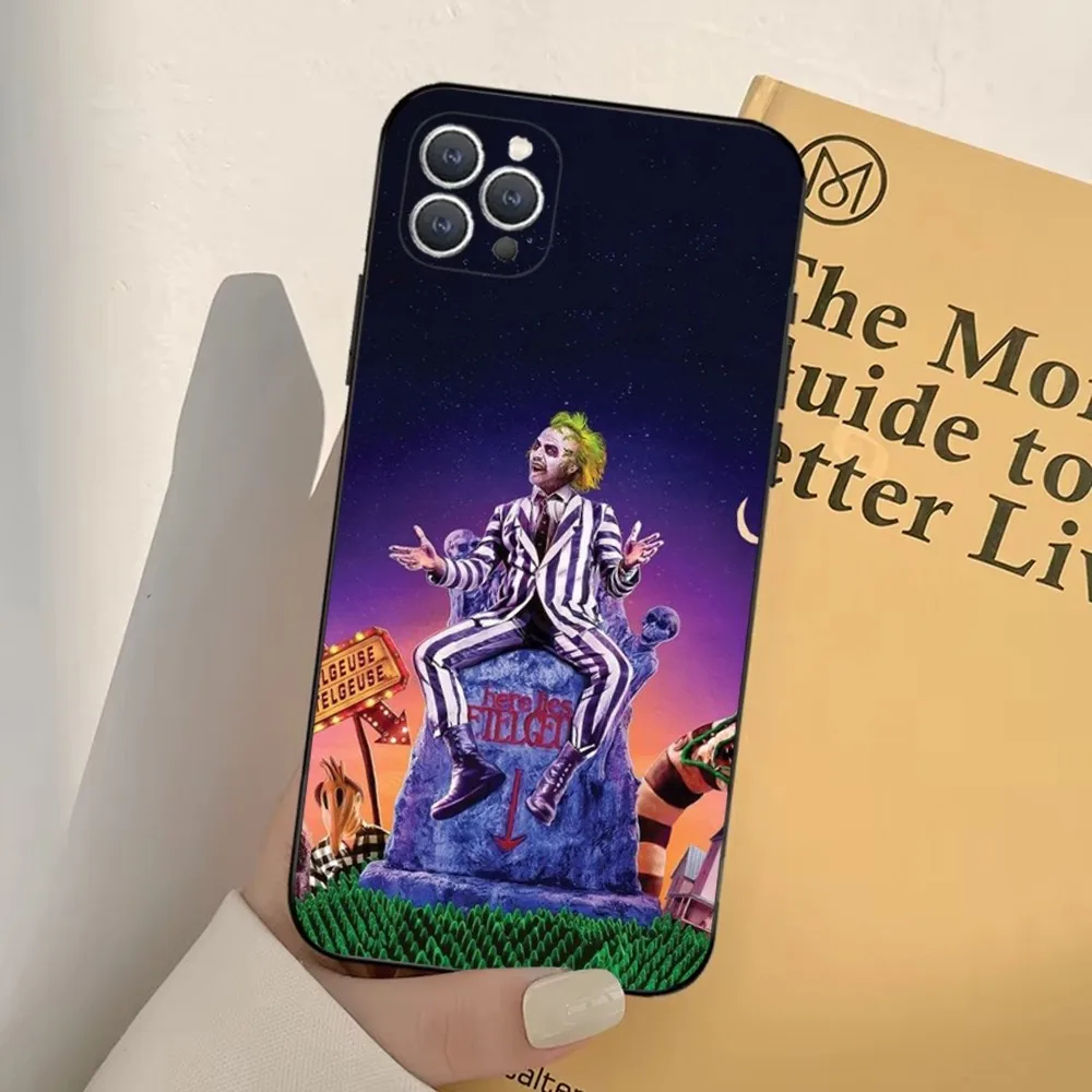 thumbnail image 1 of Funda para teléfono B-Beetlejuice 2 para iPhone 16, 15, 14, 13, 12, 11, Pro, X, XS, Max, XR, Plus, Mini, funda negra suave, 1 of 5