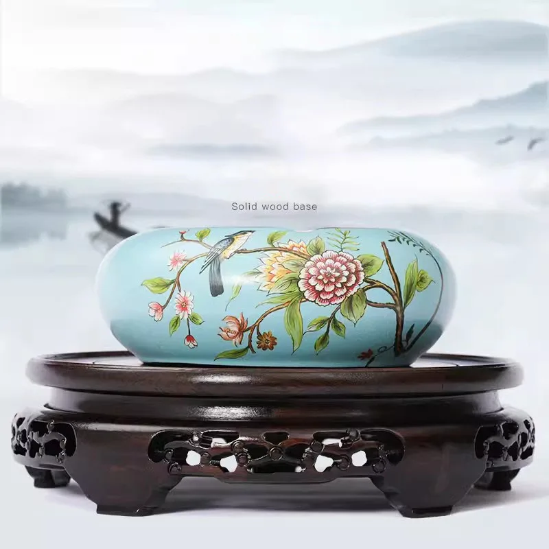 Solid Wood Bracket, Bonsai Vase, Flower Pot, Incense Burner, Buddha Statue, Wooden Rosewood Circular Base