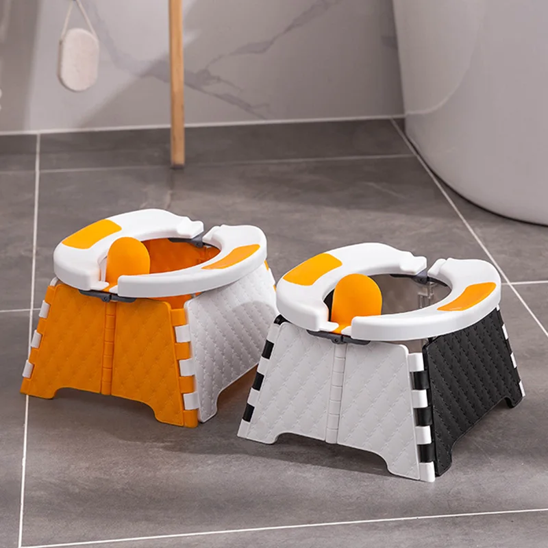 Portable Potty Child New Children's Outdoor Travel Foldable Portable Car Small Toilet with Cleaning Bag Baby Potty Training Seat 2