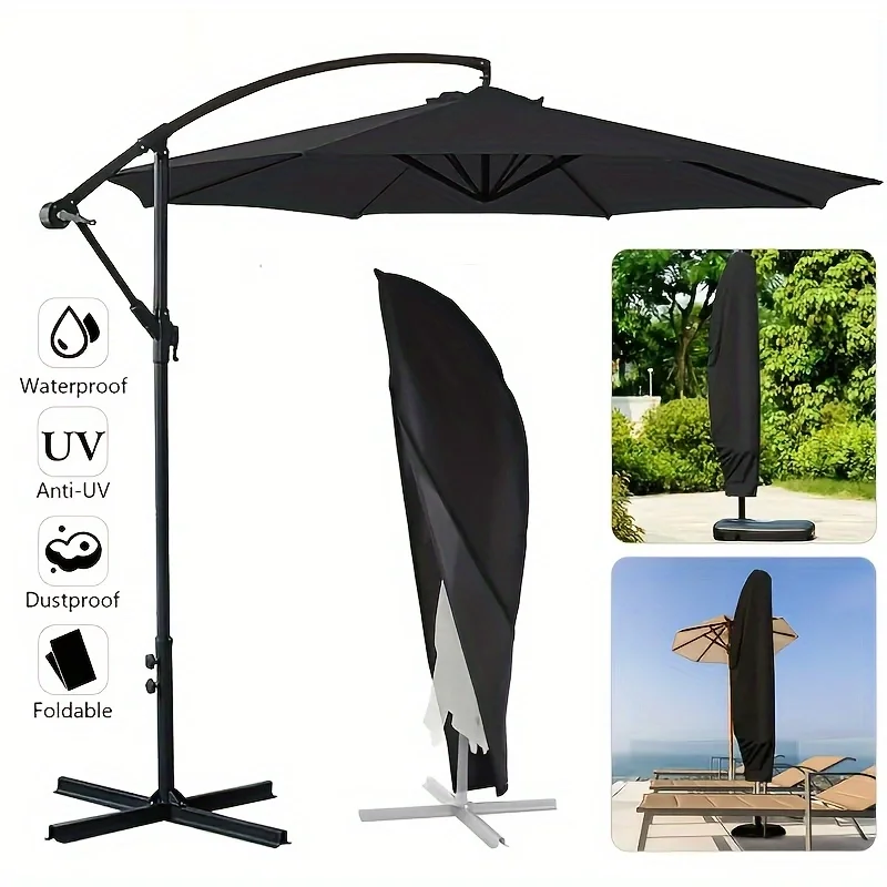 1pcs Waterproof Oxford Cloth Outdoor Sunshade Umbrella Cover Garden Weatherproof Patio Cantilever Parasol Rain Cover with Push R
