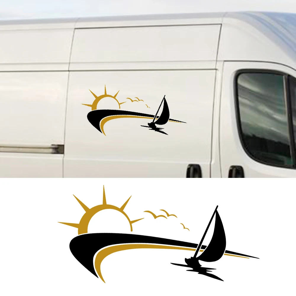 Bergstickers voor motorkap, autosticker met afbeeldingen berg bos, decoratieve stickers van waterdicht vinyl, universeel voor SUV's, voertuigen, campers, terreinwagens, carrosserie, zijdeur, kofferbak