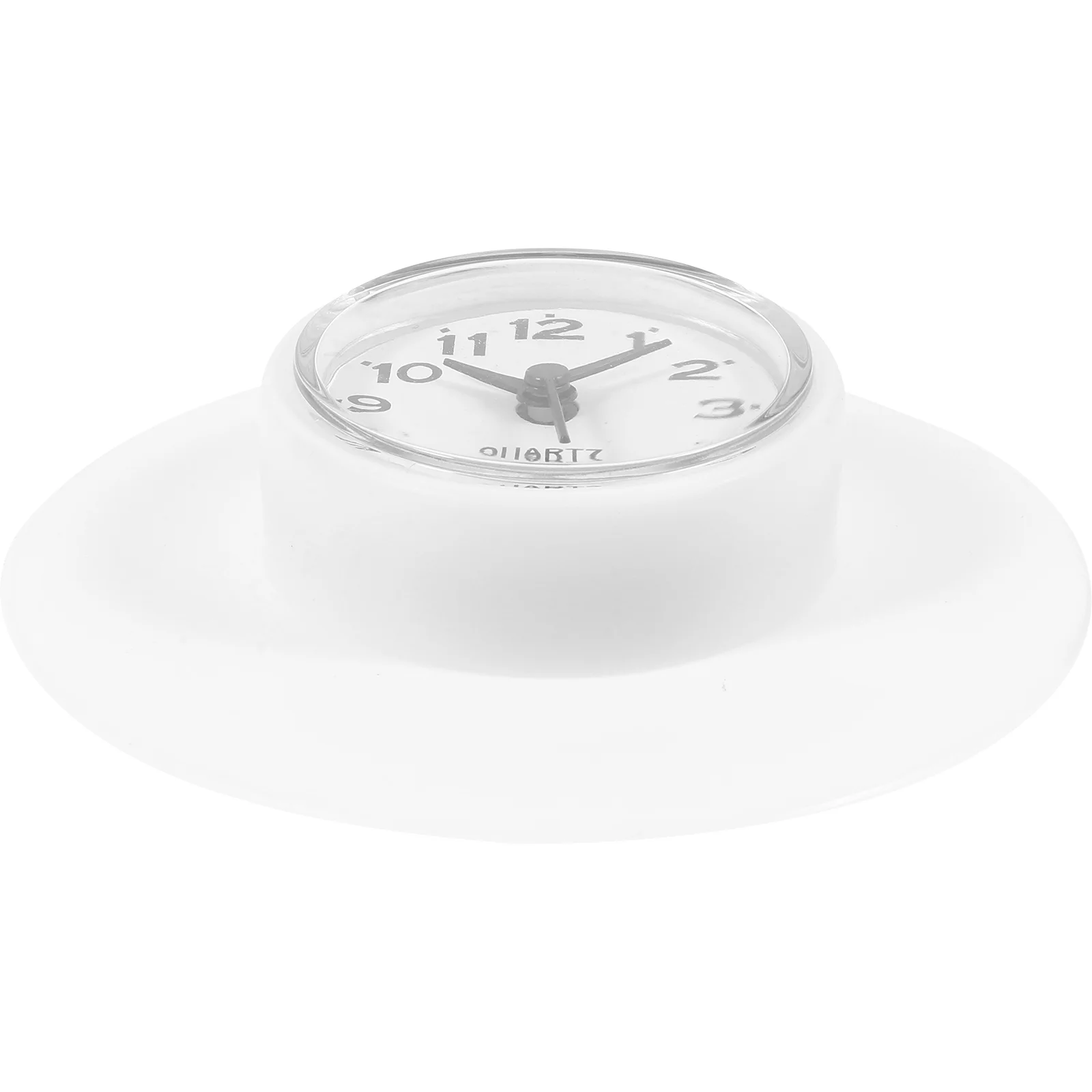 White Bathroom Clock With Suction Cup Waterproof Small Wall Clocks For Living Room Home Decor Modern Shower Clock Glass Mirror