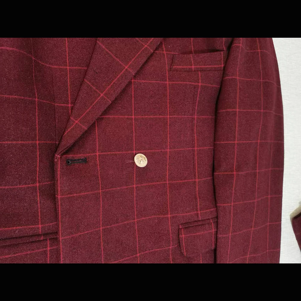 Blazer Suit For Men 2 Piece Outfit Set Suit Pants Mens Clothing Wedding Tuxedo Jackets Claret Tailor-made Fashion Designer Coats