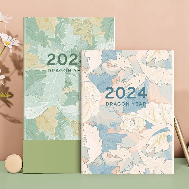 2024 Agenda Planner Calendar Notebook A4 Weekly Goal Habit Checklist 365 Days Schedules Organizer Writing Pads School Supplies