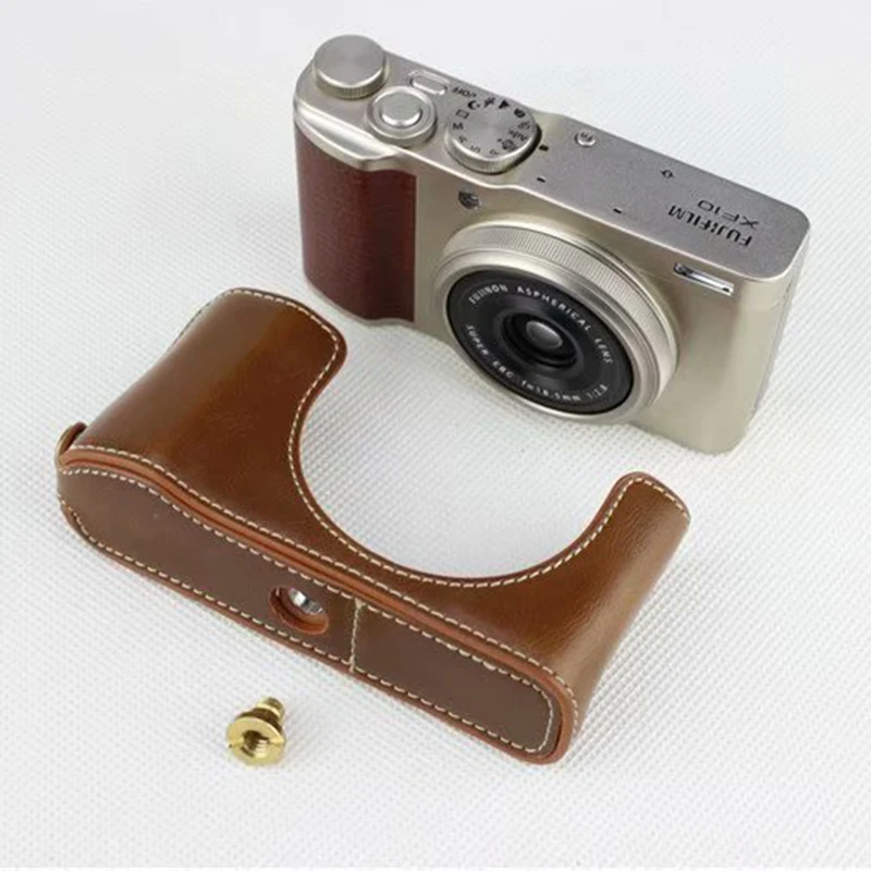 新しい Pu レザーカメラケース半身カバー富士フイルム XF10 富士 X-F10