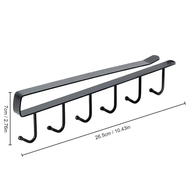 Tracess Hook Vasszekrény Traceless Hat Darabból Álló Fogas Multi-Row Szekrény Konyha Lyukasztásmentes - Image 6