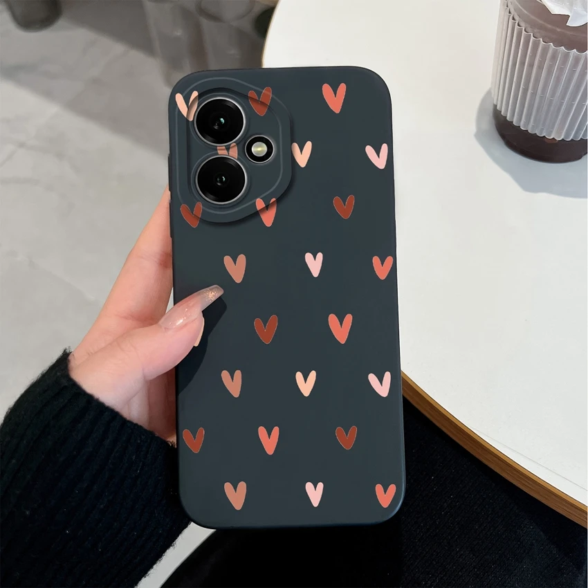 Fashionable Cool Girl Pattern Shockproof Phone Case with Smooth Liquid Silicone and Screen Protector