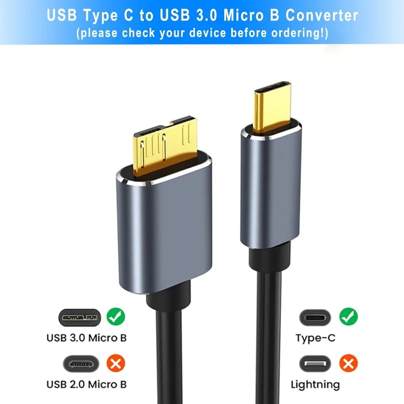 High-Speed USB 3.0 Type-C to Micro-B Cable