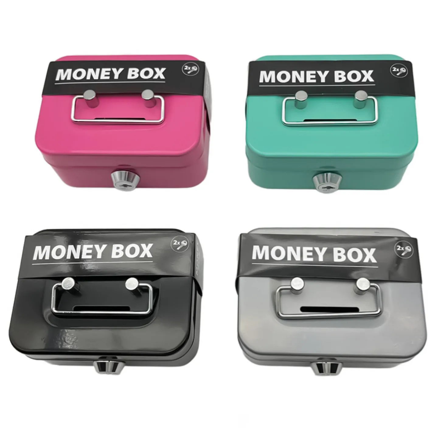 Money Safe Box Lockable Cash With Key Portable Piggy Made Of Metal Small Security Lock Sturdy Coin Boxes For Kids