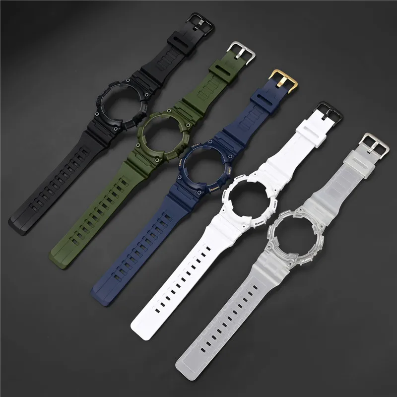 Durable Rubber Resin Sports Watch Band with Protective Shell