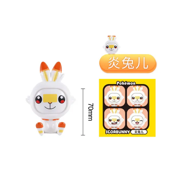 12 Style Pokemon Anime Figures Toys Variable Face Model Pikachu Charmander Squirtle Bulbasaur For Children Birthday Gifts Kawaii Scorbunny