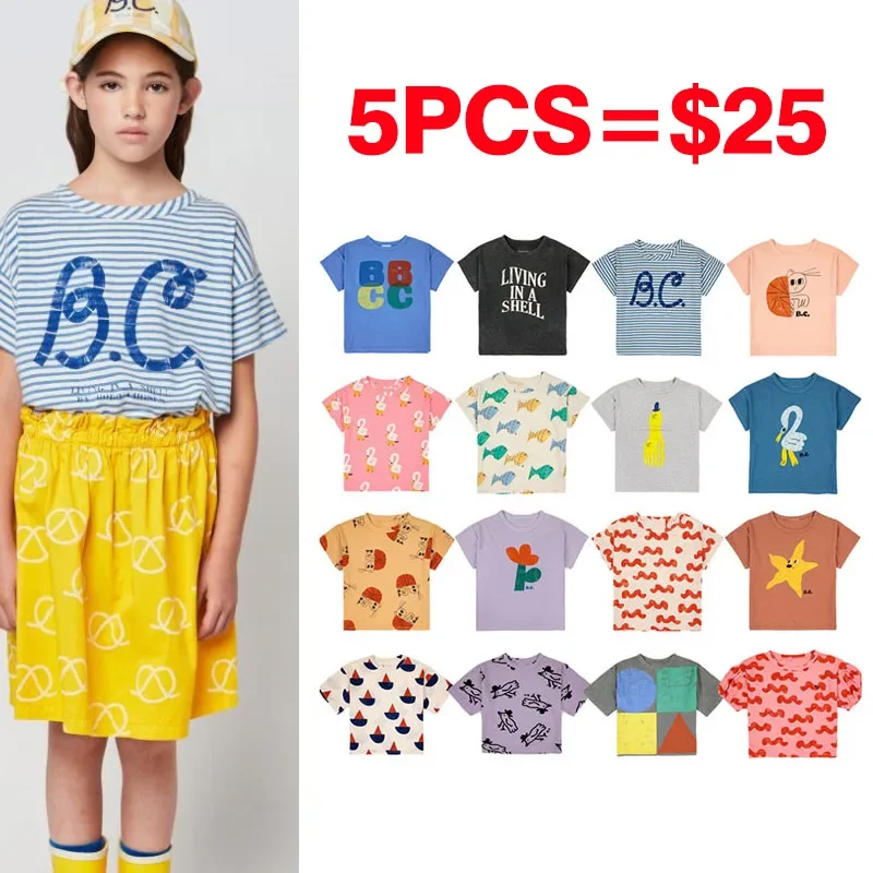 

Clearance Sale BC SS Kids Summer Short Sleeve T-shirt Toddler Brand Summer T-Shirt 23SS Girls Boys Designer Clothes Cotton Tees