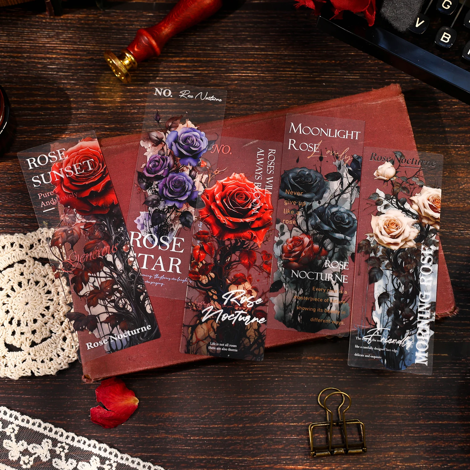 Retro plant Flowers Bookmark Fresh Literature and Art Style 5 pcs Journal Decoration Reading pages Bookmarks gift Stationery floral painting bookmark,bookmarks stationery supplies,retro flower bookmark