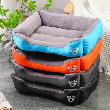 Soft Square Large Dog Sofa Elastic Dog House Cushion Winter Warm Medium Dog Bed Washable Cat Kennel House Accessories 2