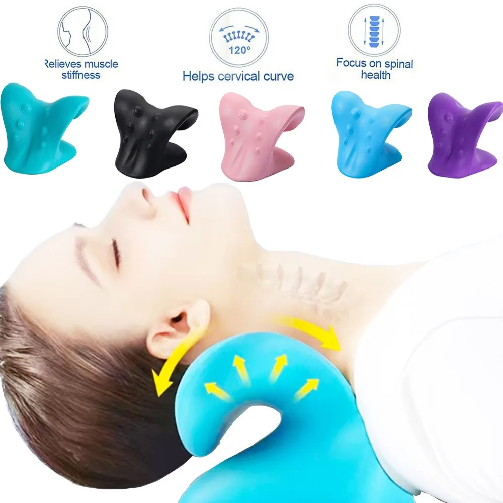 Cervical Neck Shoulder Stretcher Massage Pillow Traction Device Muscle