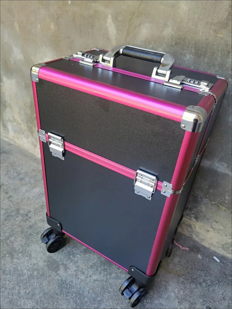 Professional Makeup Suitcase Travel Beauty Cosmetics Organizer Luggage Box Manicure Suitcases Wheels Trolley Case Customized