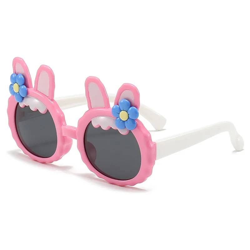 Children Fashion Bow Rabbit Sunglasses Baby Girls Cute Floret Outdoor Sun Protection Sun Glasses Kid Eyewear Photo Prop