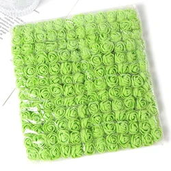 Mini Rose Artificial Flowers Bouquet - Foam Florals for Wedding & Home Decor, DIY Crafts, and Gifts (144 Pieces) (Green)