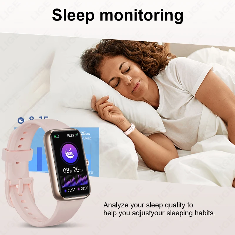 LIGE T54A Smart Watch Voice Calling 24H Health Monitor 100+ Sports Modes Waterproof Bracelet 1.47“ Bluetooth Display Smartwatch