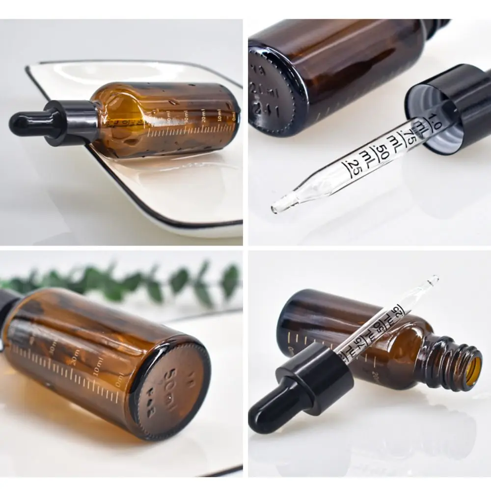 Cosmetic Containers Amber Glass Bottle Dropper Bottle with Scale Essential Oil Bottle  Bottle Liquid Pipette Bottle