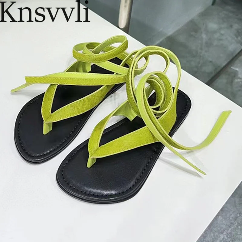 

Summer Sandals For Women Flip-Flops Casual Holiday Shoes Women Ankle Cross Tied Horsehair Sandals Woman Flat Sandalias Mujer