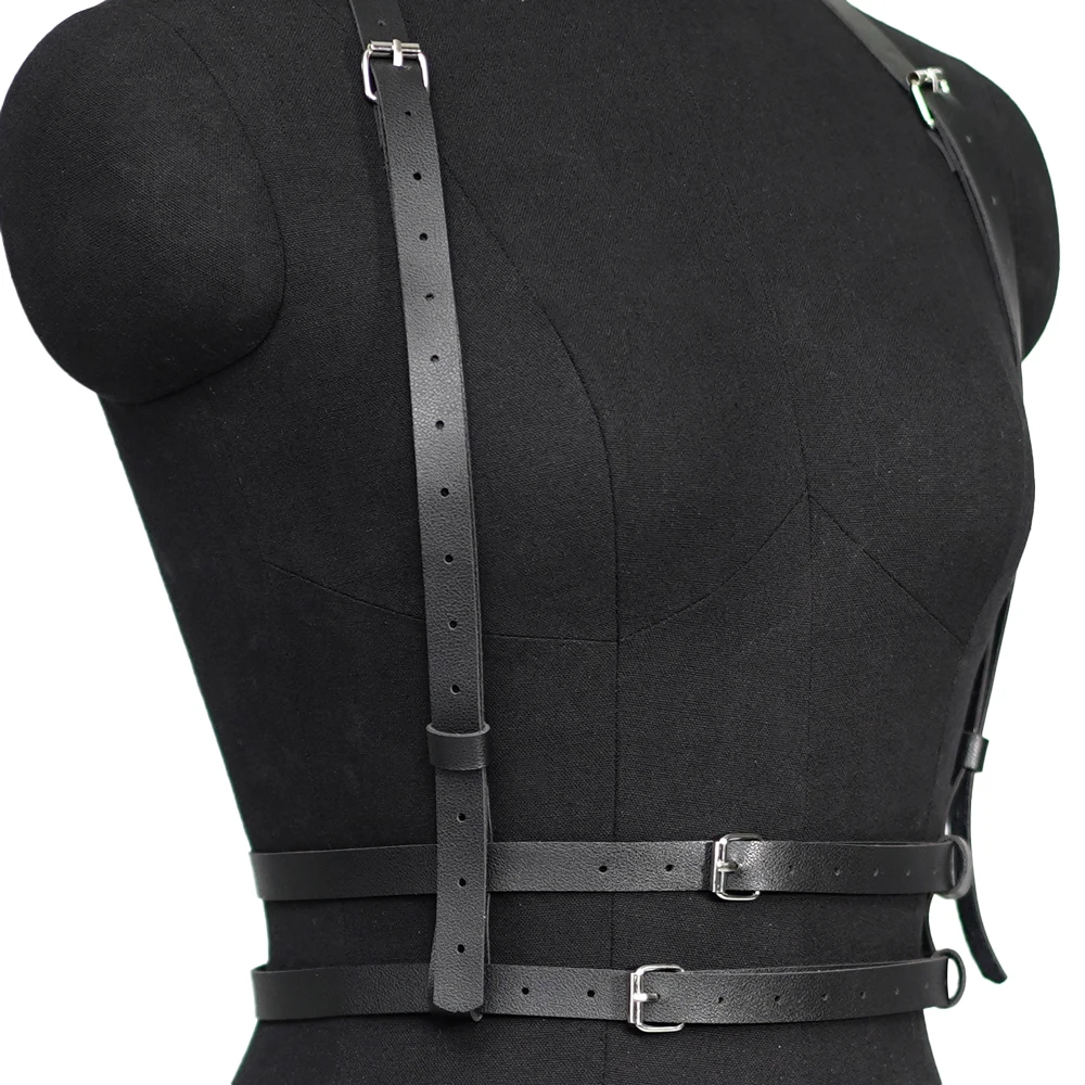 Designer Original Women's Gothic Suspenders Fashion Vest Leather Bdsm Sexy Bondage Clothes_voghion.com