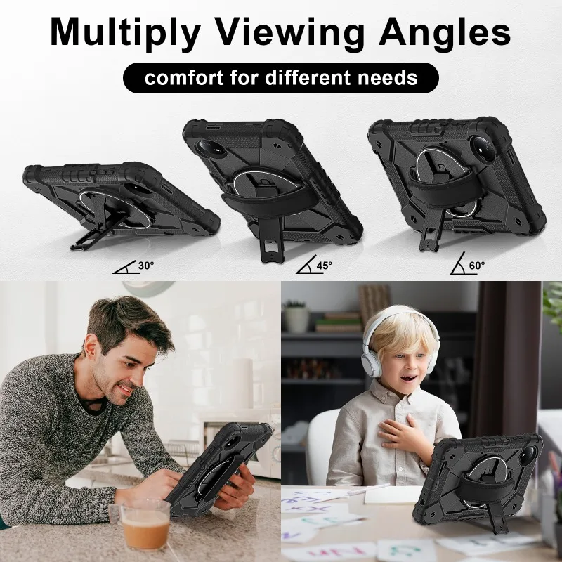Premium 360 Rotating Shockproof Tablet Case with Stand and Handle