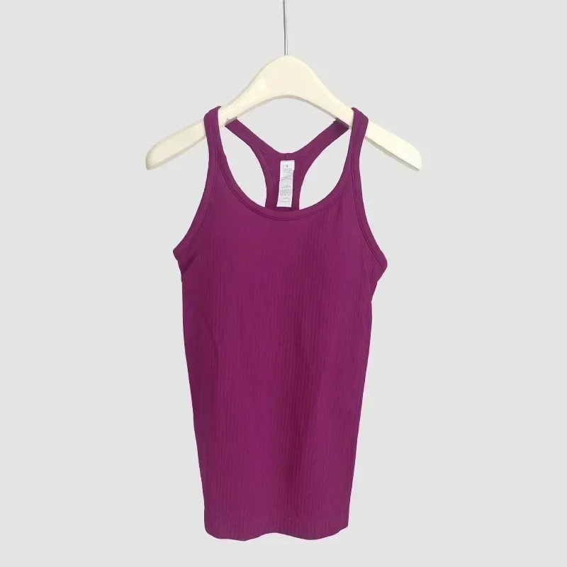 Lemon EBB Yoga Tank Top Women Sports Jacket Shape Vest Fitness Sleeveless Spring Summer Bra With Chest Pad Workout Gym Tank Tops 2