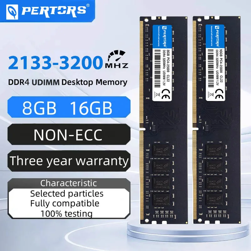 Q-PERTORS DDR4 4GB 8GB RAM 2133 2400 2666 3200MHz DIMM 데스크탑 RAM 288핀 1.2V NON ECC 인텔 및 AMD 모두와 호환 가능