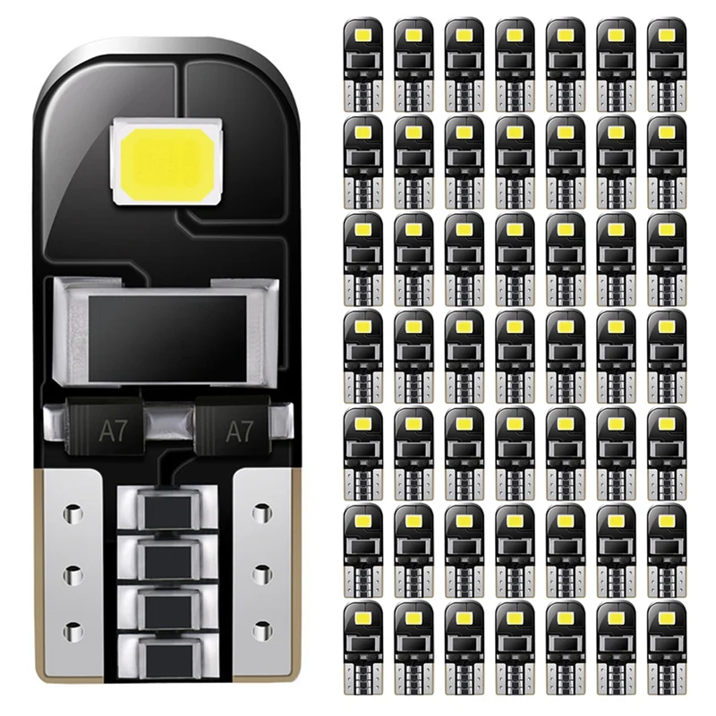 

Лампы головного света W5W T10, 50 шт., Canbus 168 194 2SMD 12 в 6000K