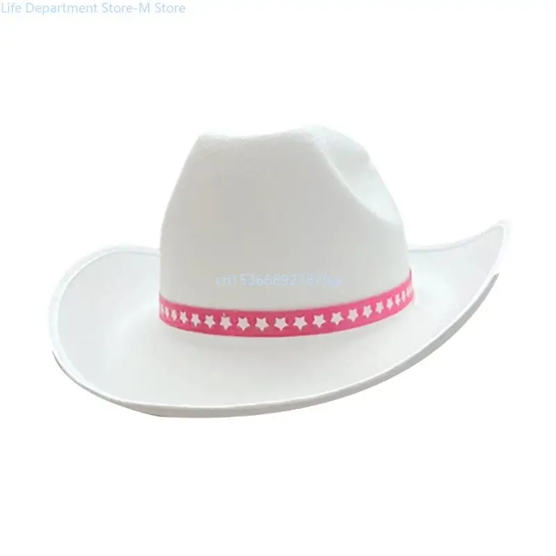 

Western White Cowboy Hat Household Decorative Hat Ornament Crafts Accessory