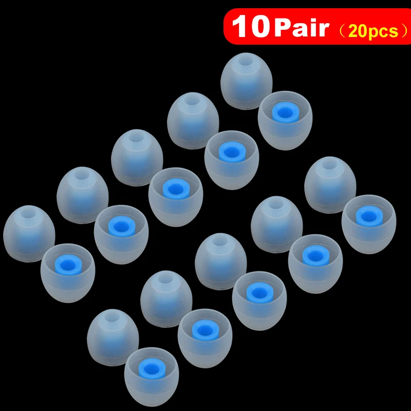 Premium Silicone Ear Tips for In-Ear Headphones - 10 Pairs (S, M, L)