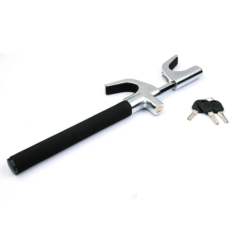 4in1 Car Steering Wheel Lock, Wheel Lock, Vehicle Anti-Theft Lock Adjustable Length Clip Double Hook Parts