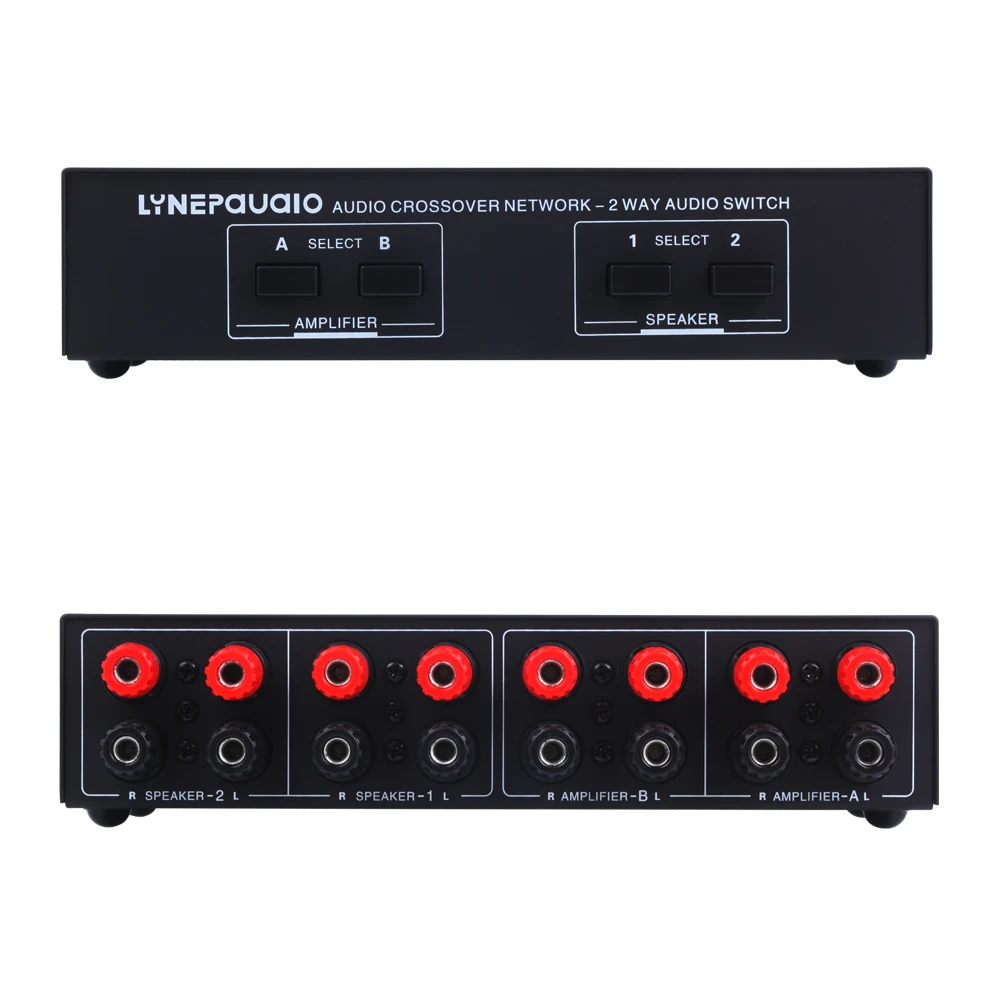 2 In 2 Out Passive Audio Signal Switcher Selector Box 2 Amplifiers A Pair Speakers Switch 200W