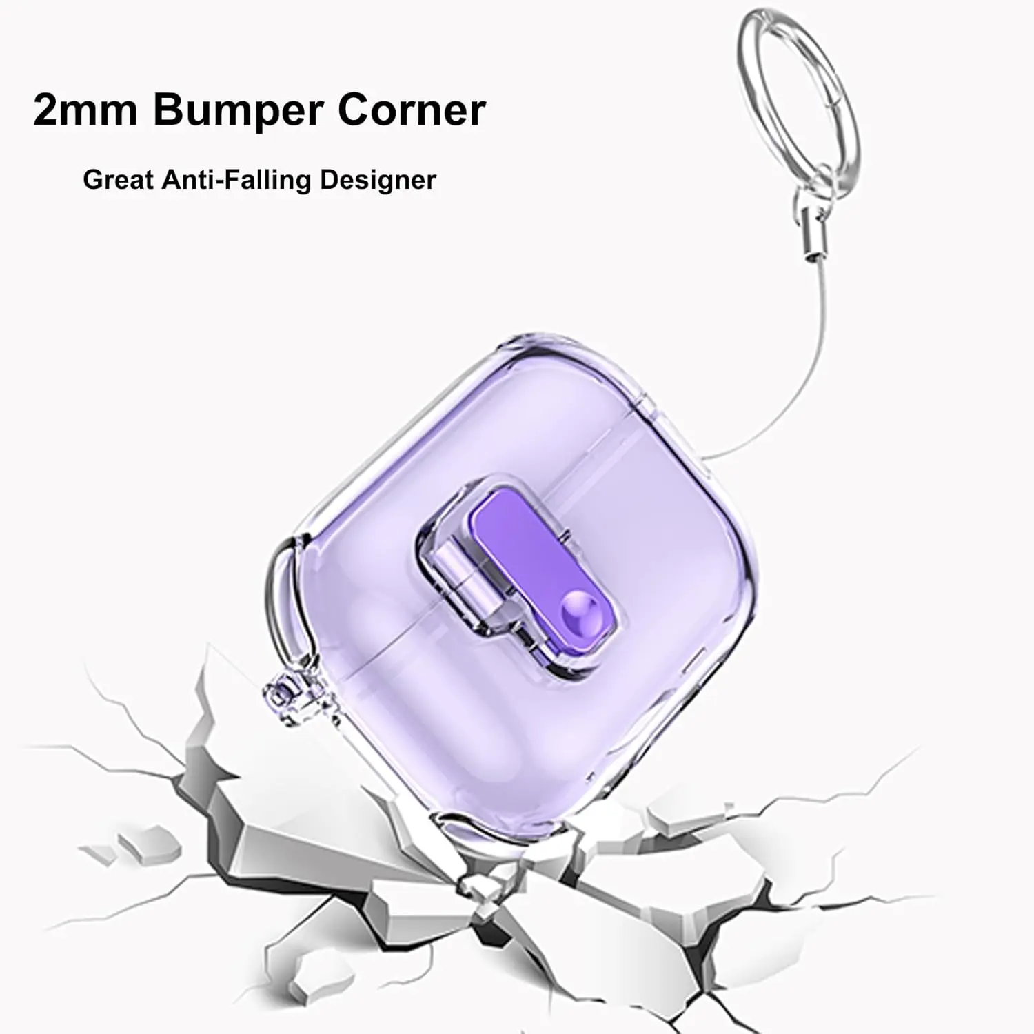 Transparent TPU Earphone Case with Secure Lock and Lanyard