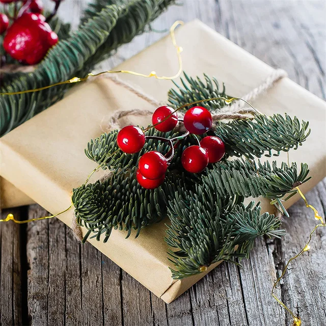 Bacche Rosse Artificiali Per Decorazioni Natalizie - 20 Rami Con 200 Bacche, Per Alberi E Ghirlande - Foto 6
