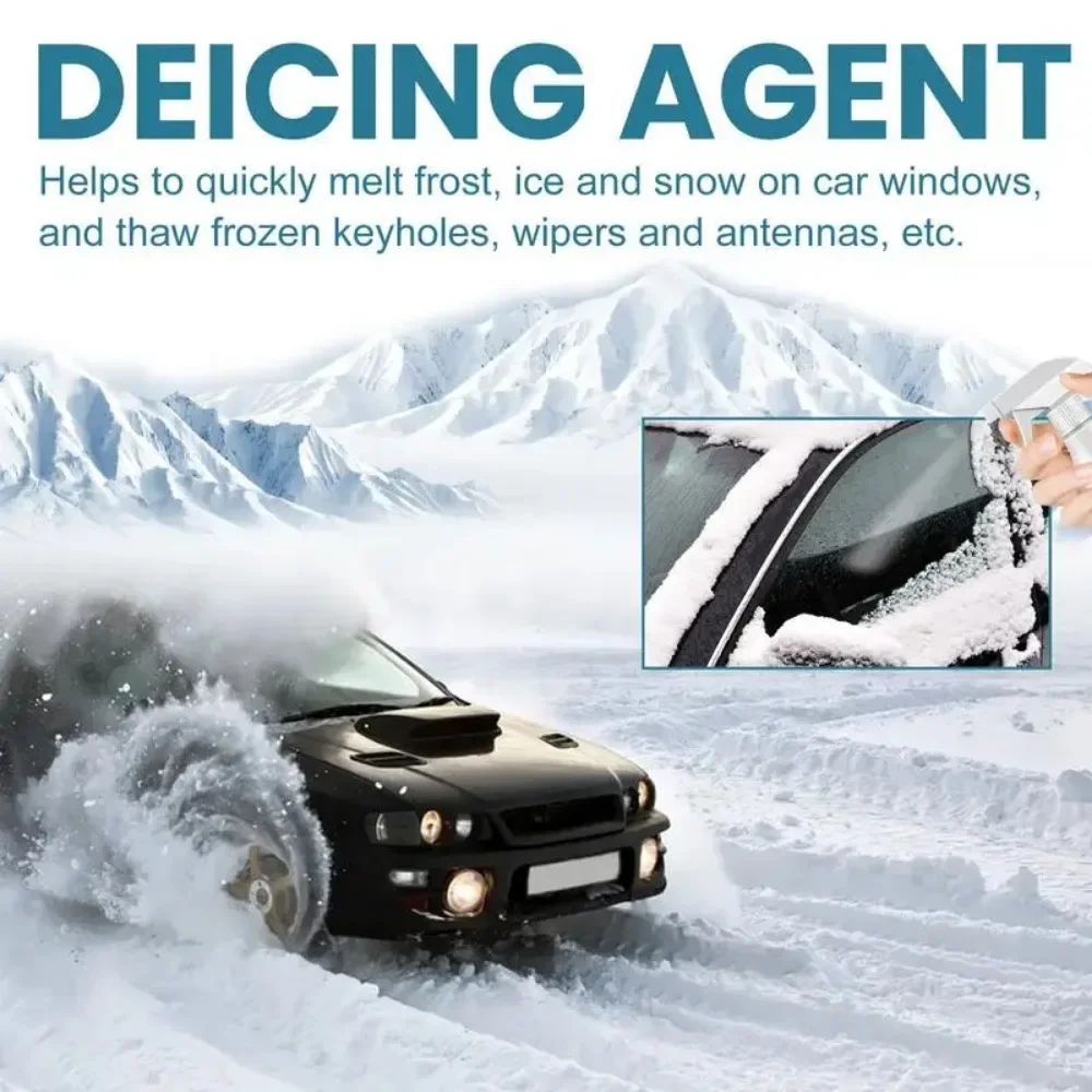 60ML Ice Remover Spray Universal Car Snow Melt Spray Deicing Agent Ice Defrosting Antisnow Agent Car Windshield Deicer Defroster