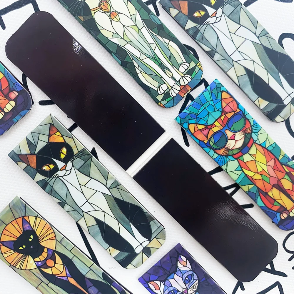 Cat Magnetic Bookmarks 5pcs School Stationery Reading Pages Books Annotated DIY Aesthetic Creative