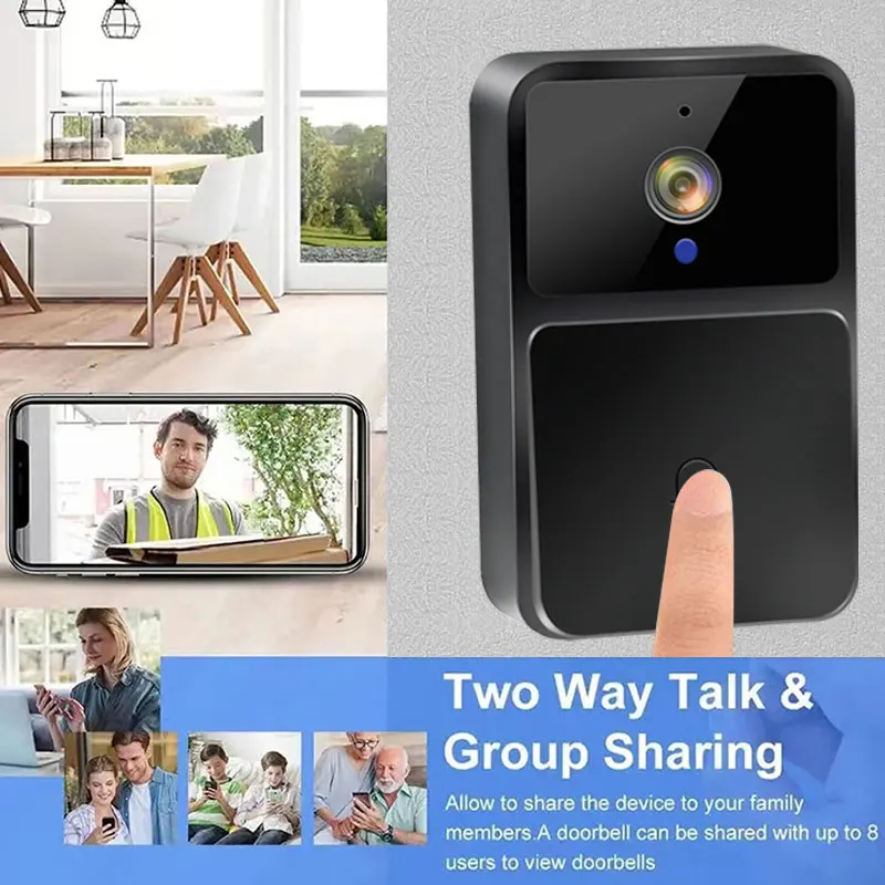 Video Doorbell Camera WIFI Night Vision HD Wireless Smart Home Security Battery Door Bell Two Way Intercom Voice Change For Home
