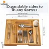 Bamboo Drawer Organizer, Expandable and Adjustable Utensil Drawer Organizer, for Utensils, Cutlery, Silverware, Flatware, Knives 2