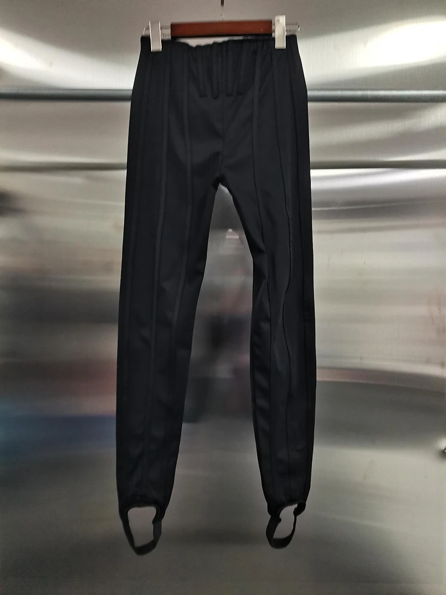 GALCAUR Solid Spliced Folds Chic Trousers Female High Waist Slimming Streetwear Basics Women's Pants Autumn Fashion New Style