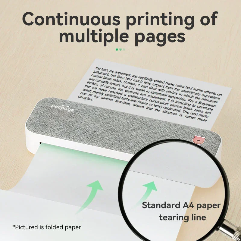 GlowMartA4 Paper Thermal Transfer Android Printer Portable USB BT Wireless Printer For Mobile Smartphone Android
