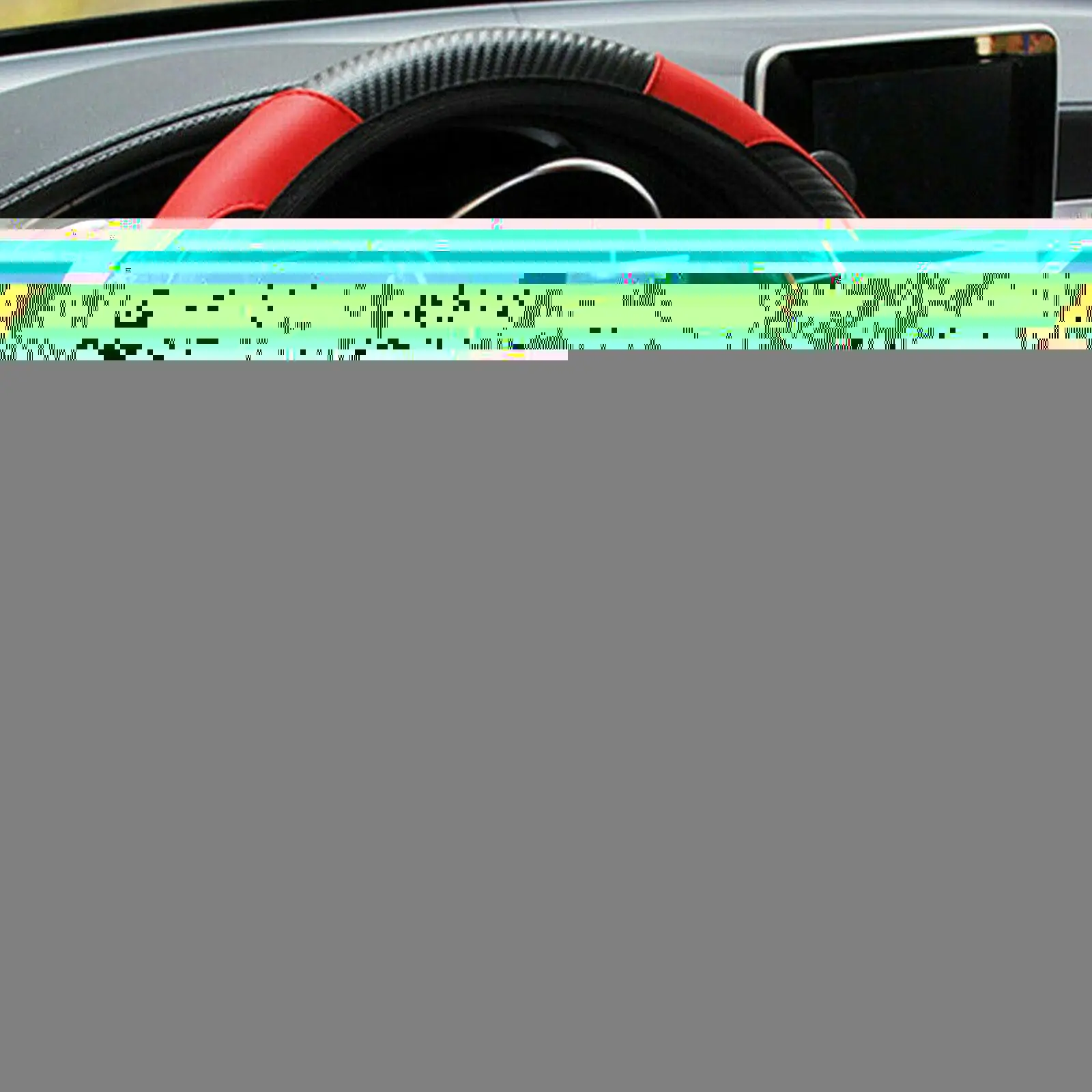 

Red Car Steering Wheel Cover Breathable Anti Slip Pu Decoration 37-38cm Carbon Fiber Covers Leather Suitable Auto Steering S4d6