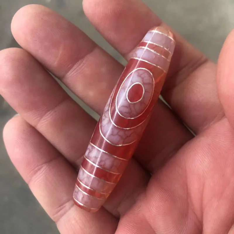 Commercio All'Ingrosso Old Agate Dragon Scale Wind Blood Two Eyes Tibet Beads Intarsiato Silver Silk Tibet Beads Ciondolo Agata Tibet Beads Fai Da Te 